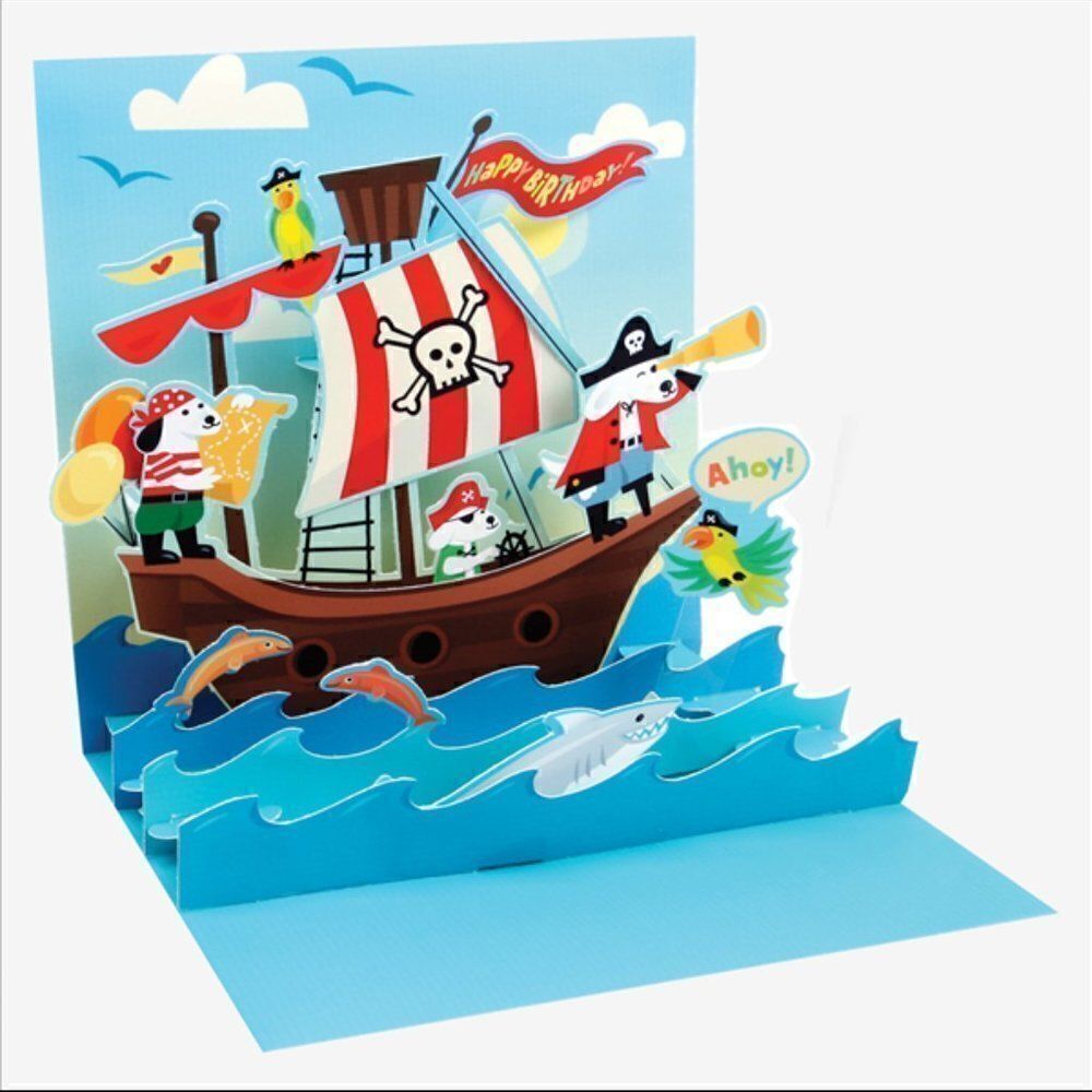 Pop Up Birthday Card Happy Birthday Ahoy Pirates